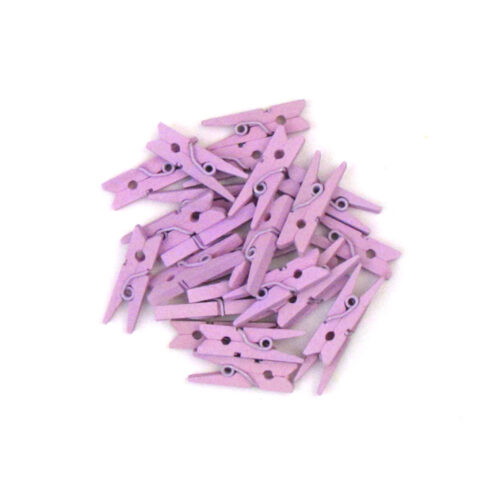 25 Light Purple Mini Clothes Pegs Pins 25mm