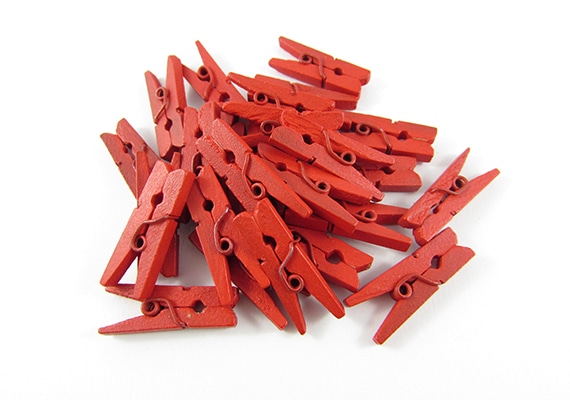 Red Mini Clothes Pegs