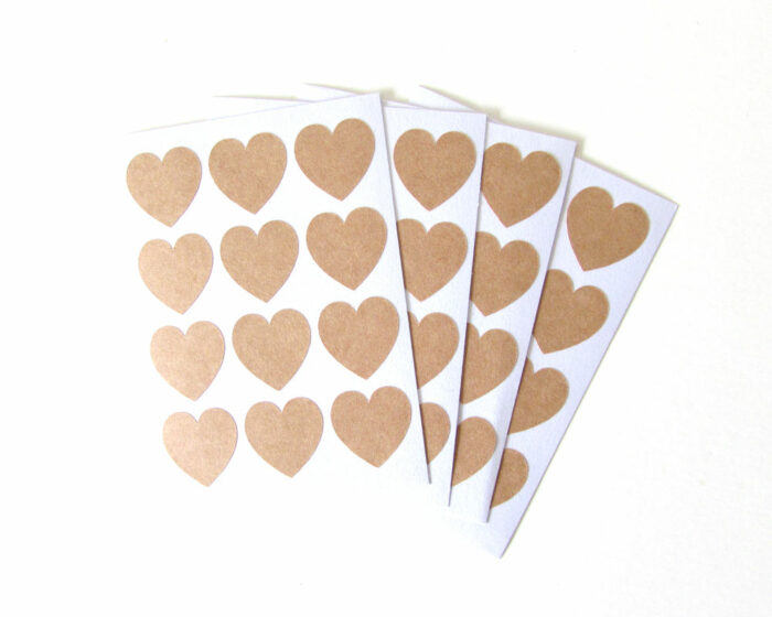 Kraft Heart Stickers