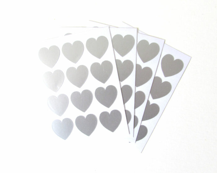 Silver Heart Stickers