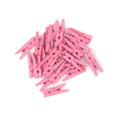 25 Light Pink Mini Clothes Pegs Pins 25mm