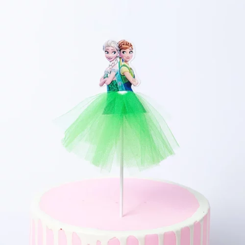Anna & Elsa Frozen Cake Topper with Tulle Skirt