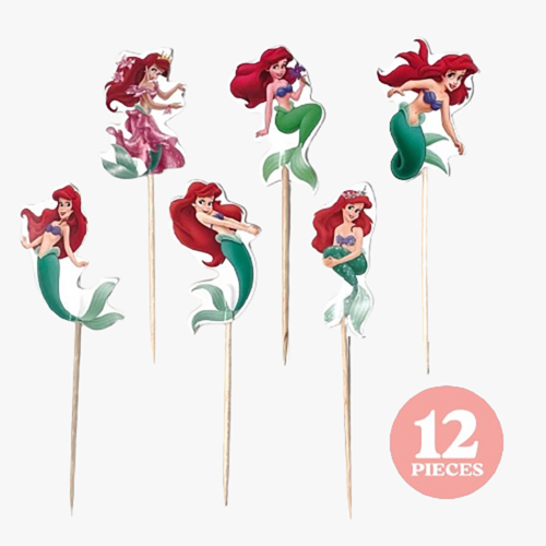 Little Mermaid Ariel Cupcake Toppers - 12 Pieces