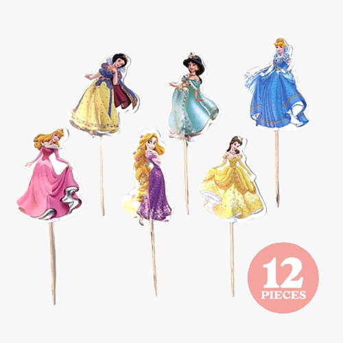 Disney Princess Cupcake Toppers - 12 Pieces