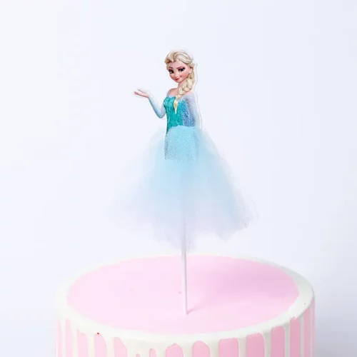 Elsa Frozen cake topper with blue tulle skirt