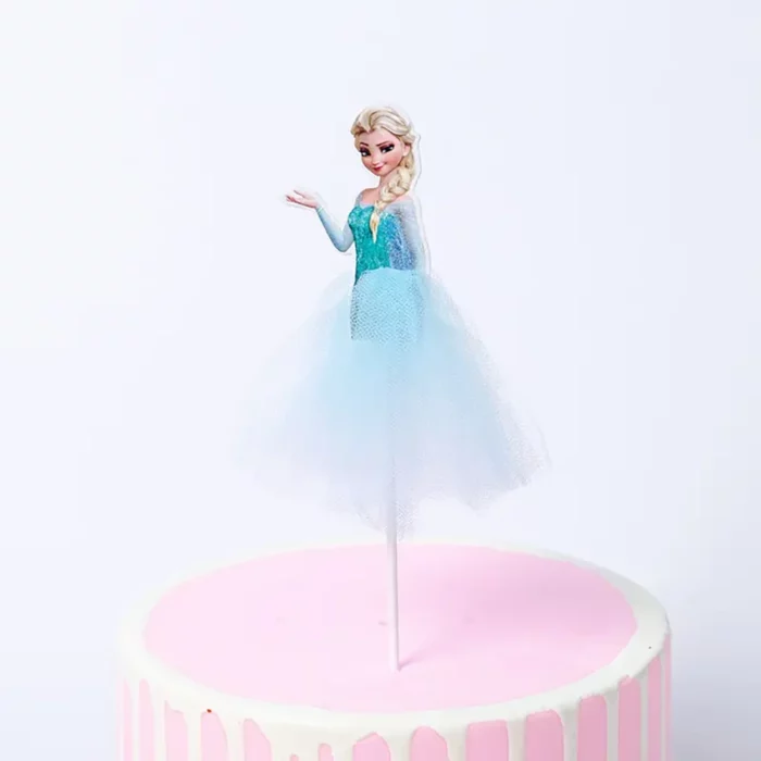 Elsa Frozen cake topper with blue tulle skirt
