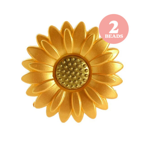 Gold Silicone Daisy Beads