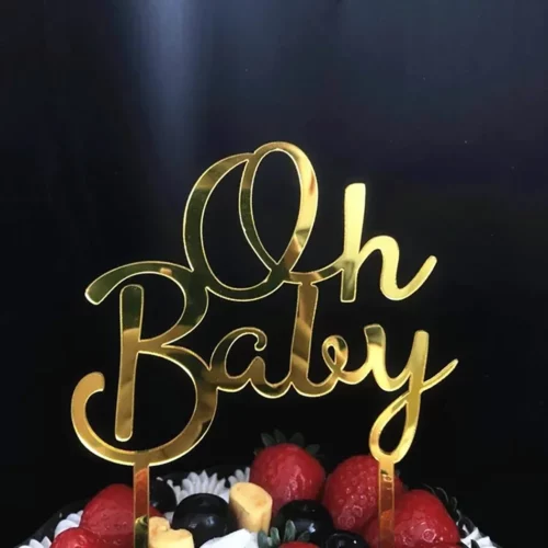 Gold Oh baby cake topper