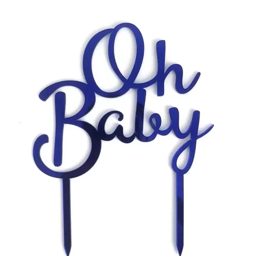 Royal Blue Oh baby cake topper